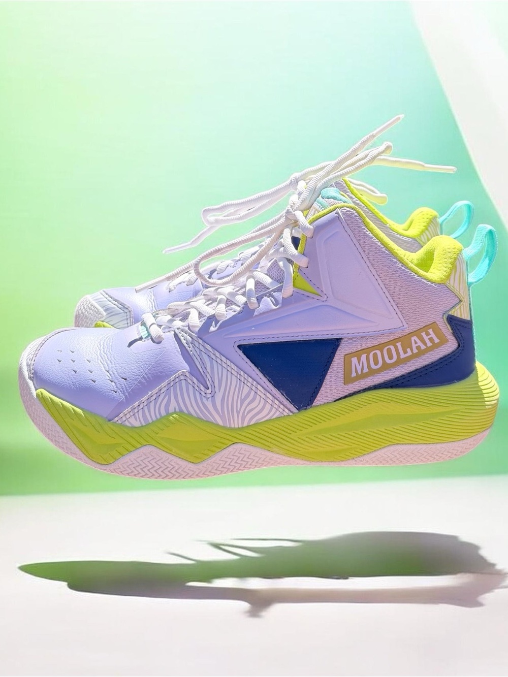 Moolah Kicks Press Break Youth Basketball Shoes Size 6Y Lilac Navy Green